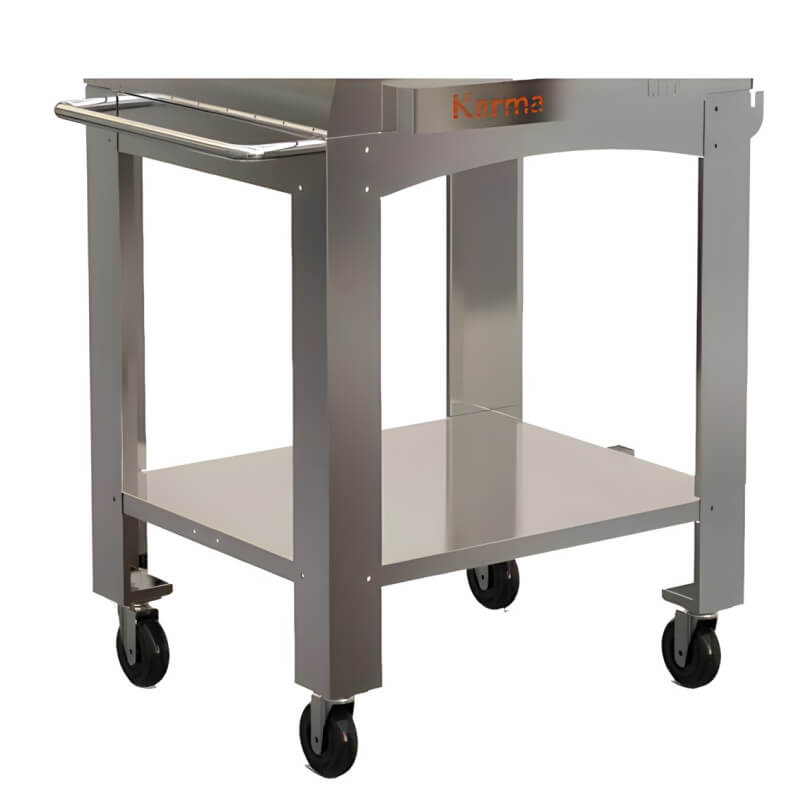 WPPO Karma 32 Inch Wood Fired Pizza Oven w. Cart | Stainless Steel Cart Handle