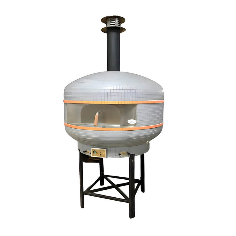 WPPO Lava 48-Inch Digital Wood Fire Pizza Oven | Mosaic Gray Tile