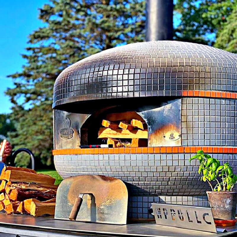 WPPO Lava 48-Inch Wood Fire Pizza Oven | Shown in Outdoor Kitchen