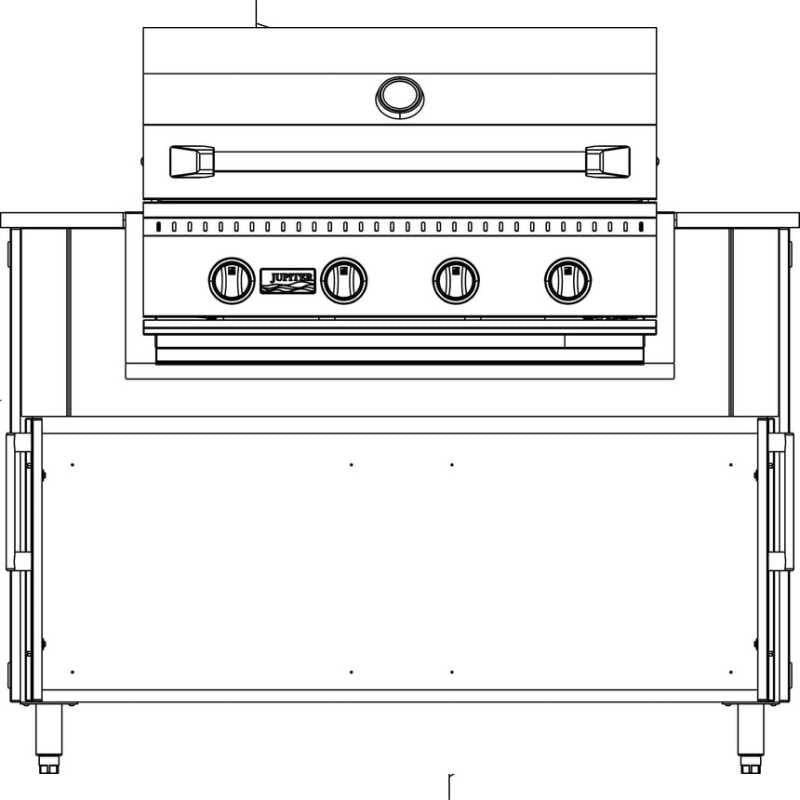WeatherStrong 50" Surf Outdoor Kitchen Island with Jupiter 32-Inch Grill