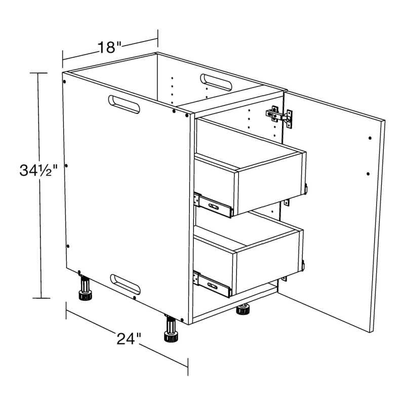 Weatherstrong Double Drawer Single Door | Dimensions