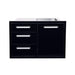 Whistler Black Triple Drawer & Trash Can Combo | Bar Handles