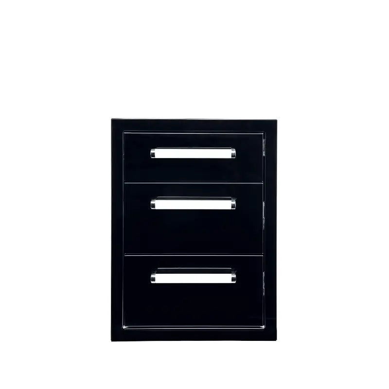 Whistler Black Triple Drawer | Stainless Steel Handles