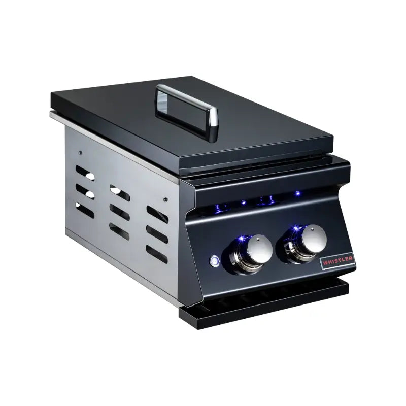 Whistler Double Side Burner | Black Stainless Steel Lid