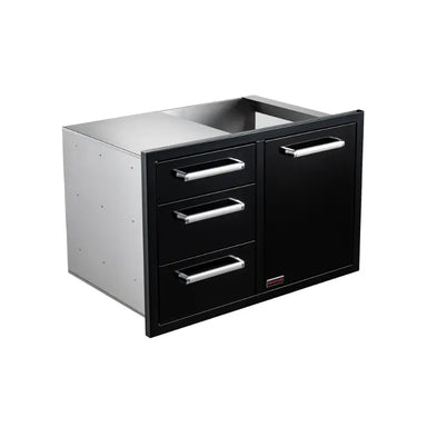 Whistler Black Triple Drawer & Trash Can Combo