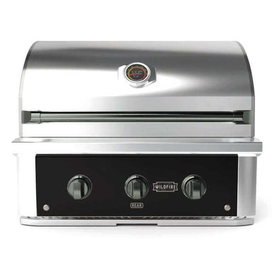 Wildfire Ranch Pro 30 Inch Black 304 Stainless Steel Built In Gas Grill - Chrome Black Accents