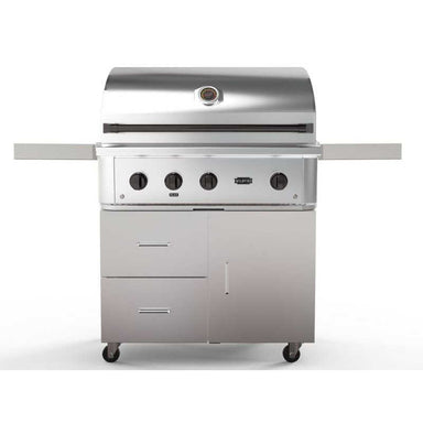 Wildfire Ranch Pro 36 Inch 304 Stainless Steel Freestanding Gas Grill - Chrome Black Accents