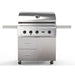 Wildfire Ranch Pro 36 Inch 304 Stainless Steel Freestanding Gas Grill - Chrome Black Accents