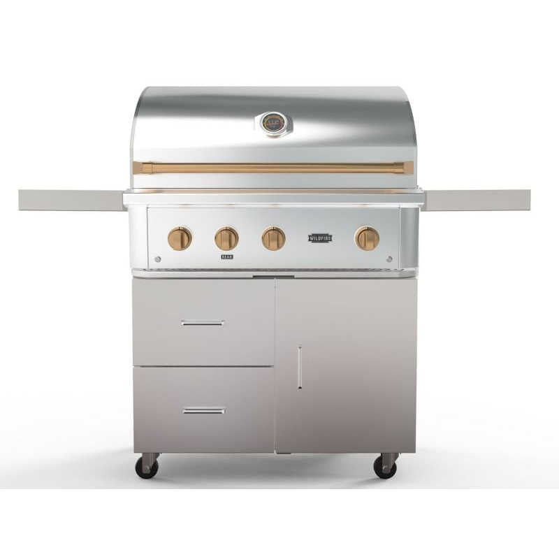 Wildfire Ranch Pro 36 Inch 304 Stainless Steel Freestanding Gas Grill - Brushed Bronze Accent