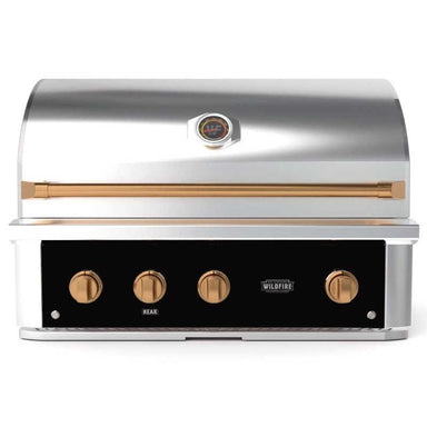 Wildfire Ranch Pro 36 Inch Black 304 Stainless Steel Built In Gas Grill - Brushed Bronze Accents