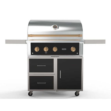 Wildfire Ranch Pro 36 Inch Black 304 Stainless Steel Freestanding Gas Grill - Brushed Bronze Accents