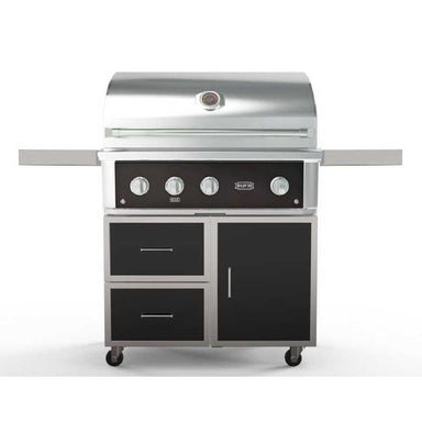 Wildfire Ranch Pro 36 Inch Black 304 Stainless Steel Freestanding Gas Grill - Brushed Stainless Accents