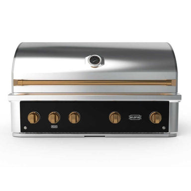Wildfire Ranch Pro 42 Inch Black 304 Stainless Steel Built In Gas Grill - Chrome Bronze Accents