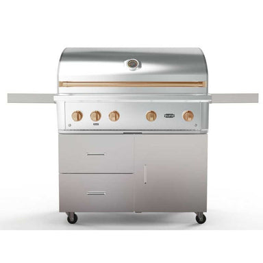 Wildfire Ranch Pro 42 Inch 304 Stainless Steel Freestanding Gas Grill - Brushed Bronze Accents