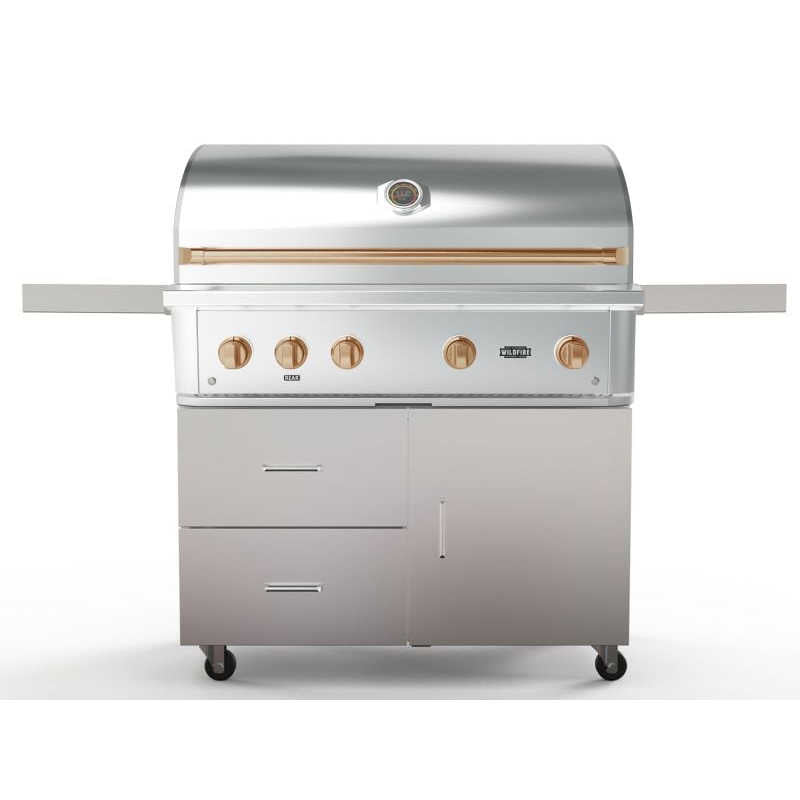 Wildfire Ranch Pro 42 Inch 304 Stainless Steel Freestanding Gas Grill - Brushed Bronze Accents