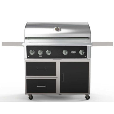 Wildfire Ranch Pro 42 Inch Black 304 Stainless Steel Freestanding Gas Grill - Chrome Black Accents