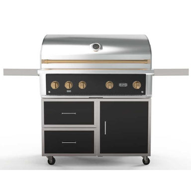 Wildfire Ranch Pro 42 Inch Black 304 Stainless Steel Freestanding Gas Grill - Brushed Bronze Accents
