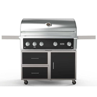 Wildfire Ranch Pro 42 Inch Black 304 Stainless Steel Freestanding Gas Grill - Brushed Stainless Steel Accents