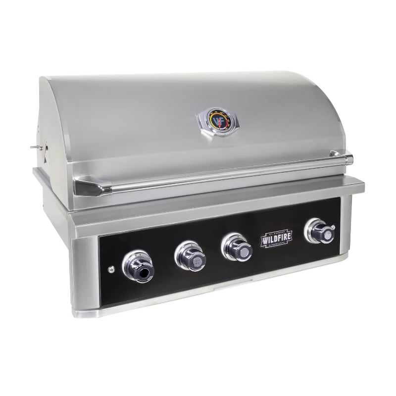 Wildfire Ranch Pro 36in Black 304 Stainless Steel Built In Gas Grill w/ Stainless Lid