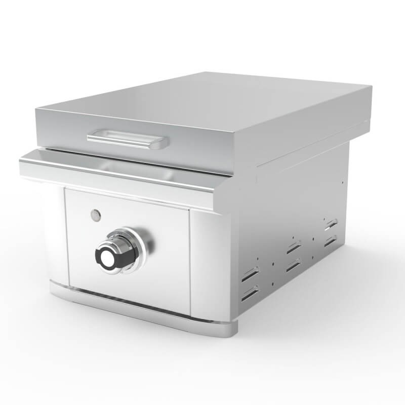 Wildfire Ranch Pro 15 Inch Stainless Steel Built-In Gas Griddle | Stainless Steel Lid