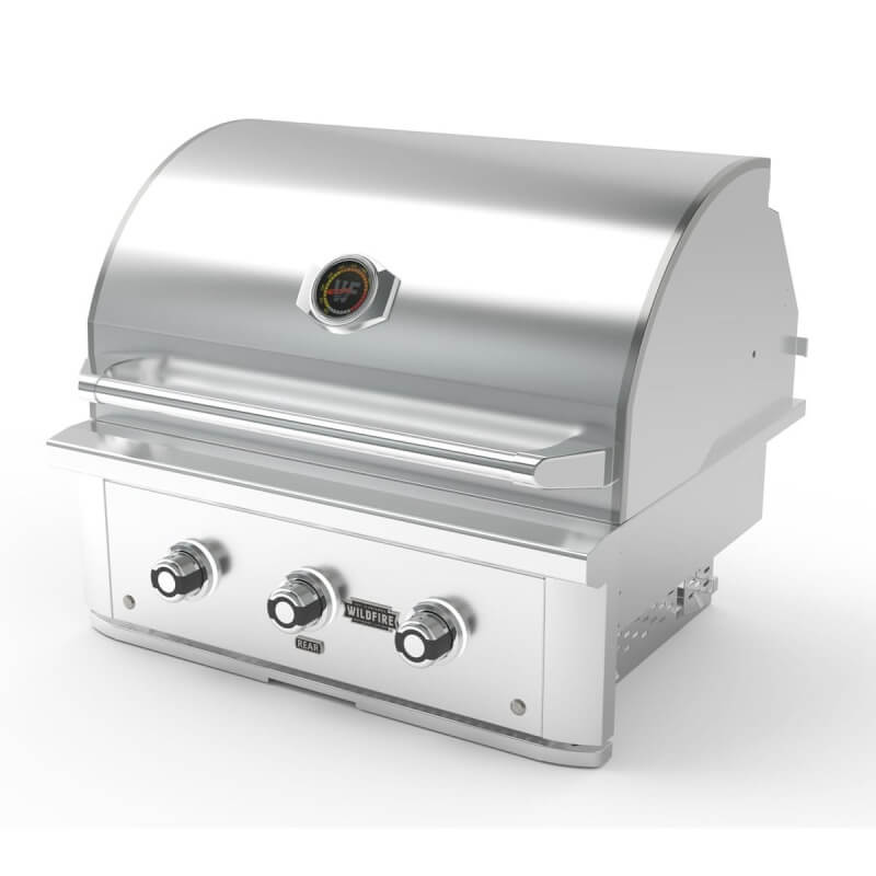 Wildfire Ranch Pro 30 Inch 304 Stainless Steel Built-In Gas Grill | Angled View