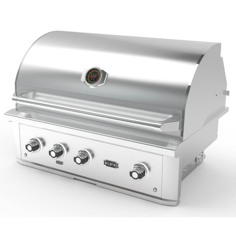 Wildfire Ranch Pro 36 Inch 304 Stainless Steel Built In Gas Grill | Angled View