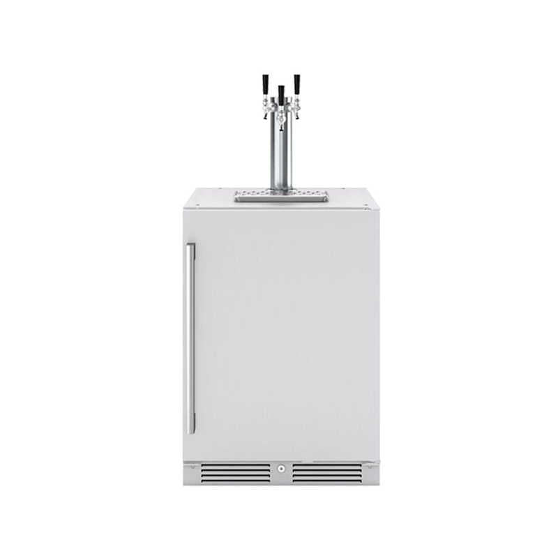 Zephyr Presrv 24-Inch 6 Cu. Ft. Reversible-Hinged Outdoor Rated Triple Tap Kegerator with Locking Door