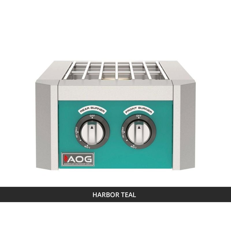AOG T-Series Built-In Double Side Burner Harbor Teal Panel
