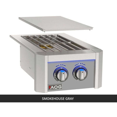 AOG Double Side Burner Smokehouse Gray Panel with Removable Stainless Steel Cover