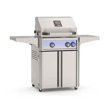 AOG L-Series 24-Inch Freestanding Gas Grill on Cart Stainless Steel Hood Closed 2026
