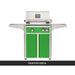 AOG L-Series 24-Inch Freestanding Gas Grill on Cart Frontier Green Panel Hood Closed 2026