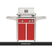 AOG L-Series 24-Inch Freestanding Gas Grill on Cart Patriot Red Panel Hood Closed 2026