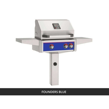 AOG L-Series 24-Inch Gas Grill on In-Ground Post Founders Blue Panel 2026