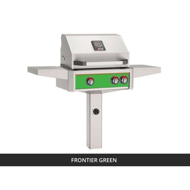 AOG L-Series 24-Inch Gas Grill on In-Ground Post Frontier Green Panel 2026