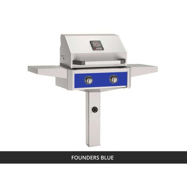 AOG T-Series 24-Inch Gas Grill on In-Ground Post Founders Blue Panel 2026