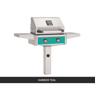 AOG T-Series 24-Inch Gas Grill on In-Ground Post Harbor Teal Panel 2026