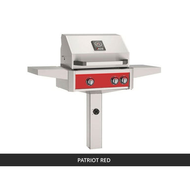 AOG L-Series 24-Inch Gas Grill on In-Ground Post Patriot Red Panel 2026