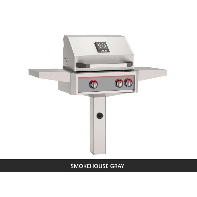 AOG L-Series 24-Inch Gas Grill on In-Ground Post Smokehouse Gray Panel 2026