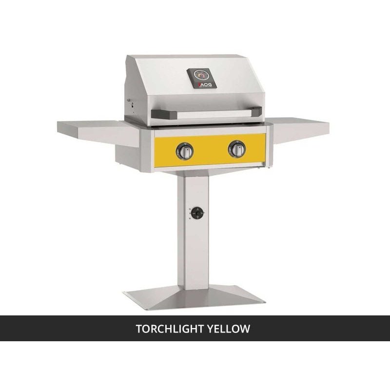 AOG T-Series 24-Inch Gas Grill on Patio Post Torchlight Yellow Panel 2026