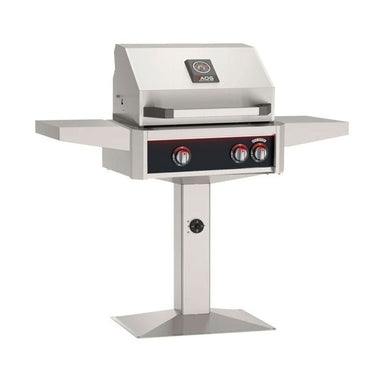 AOG L-Series 24-Inch Gas Grill on Patio Post Accent Black Panel 2026