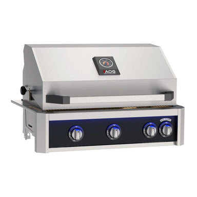 AOG L-Series 30-Inch Built-In Gas Grill Accent Black Panel Hood Closed 2026