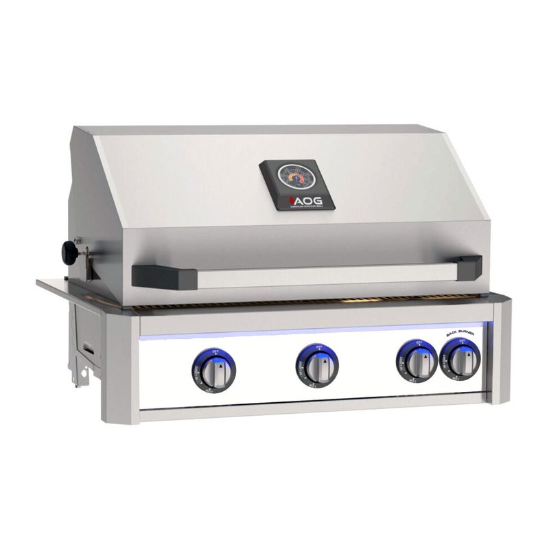 AOG L-Series 30-Inch Built-In Gas Grill Stainless Steel Panel Hood Closed 2026
