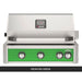 AOG L-Series 30-Inch Built-In Gas Grill Frontier Green Panel Hood Closed 2026