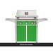 AOG L-Series 30-Inch Freestanding Gas Grill on Cart Frontier Green Panel Hood Closed 2026