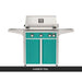 AOG L-Series 30-Inch Freestanding Gas Grill on Cart Harbor Teal Panel Hood Closed 2026