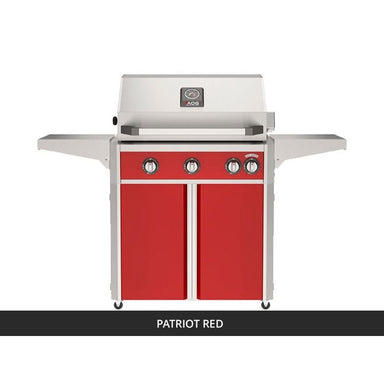 AOG L-Series 30-Inch Freestanding Gas Grill on Cart Patriot Red Panel Hood Closed 2026