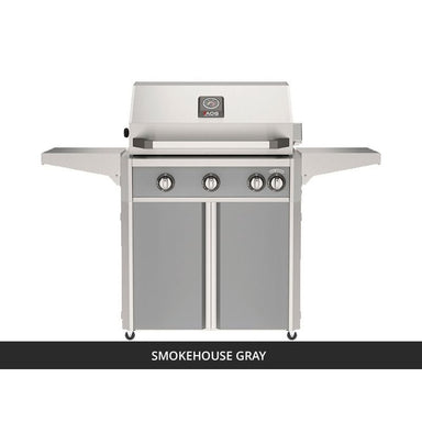 AOG L-Series 30-Inch Freestanding Gas Grill on Cart Smokehouse Gray Panel Hood Closed 2026