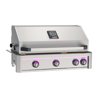 AOG L-Series 36-Inch 2026 Built-In Gas Grill Stainless Steel Panel Hood Closed