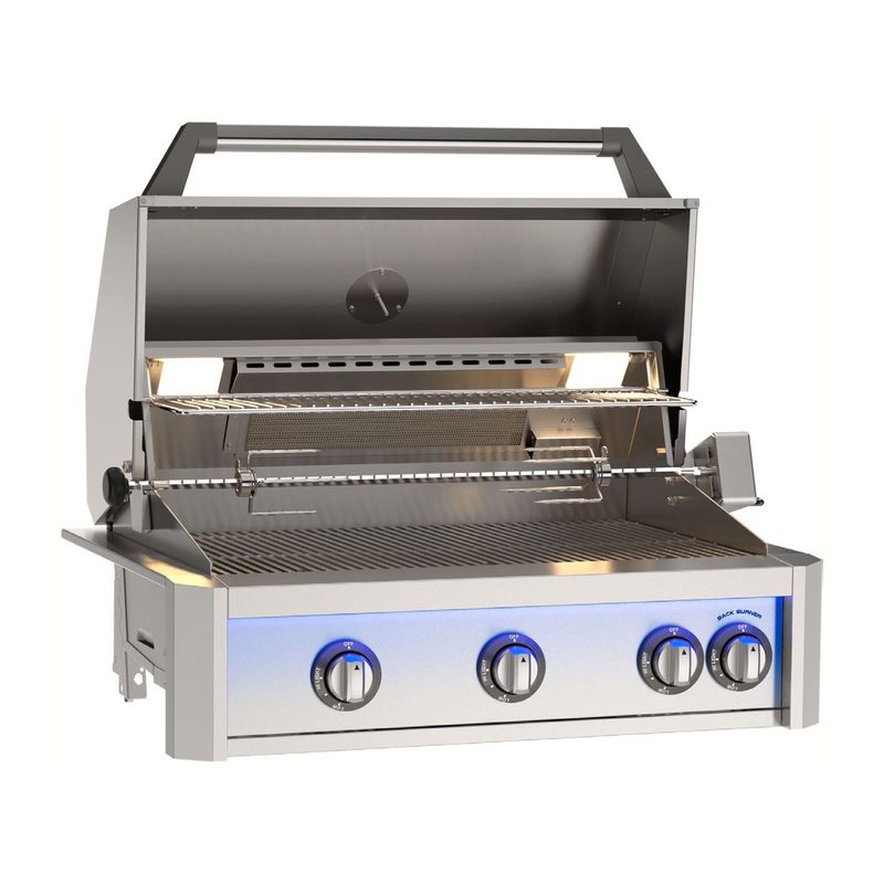 AOG 36-Inch L-Series Grill Hood Open with RGB LED Light Bar