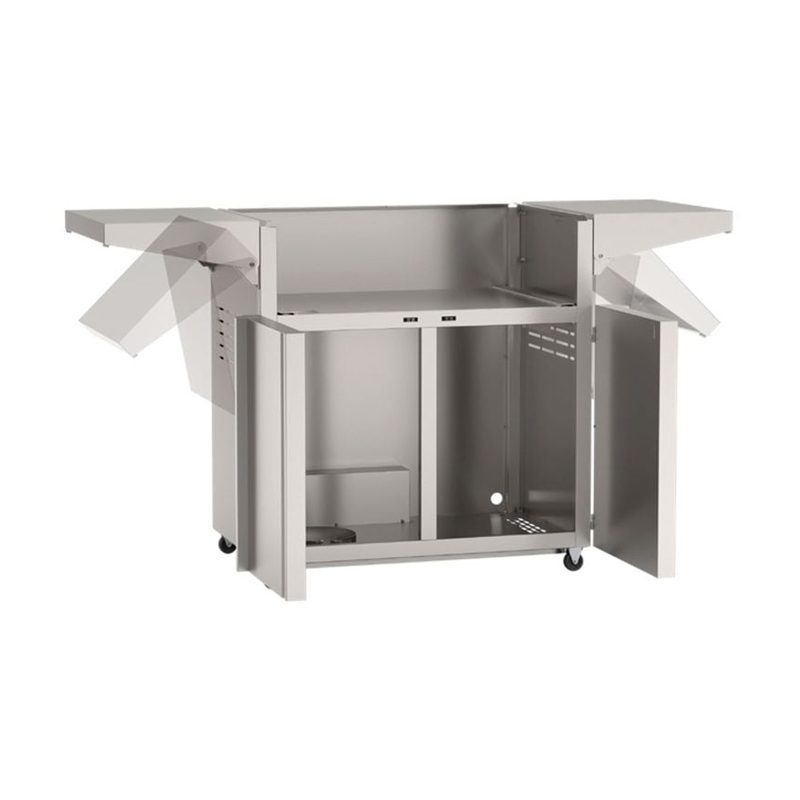 AOG L-Series Portable Cart Base Interior Storage Doors Open Fold-Down Side Shelves